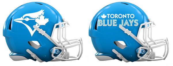 Toronto Blue Jays Custom Concept Light Blue Mini Riddell Speed Football Helmet - SportsJewelryProShop