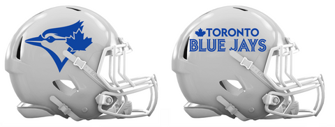 Toronto Blue Jays Custom Concept White Mini Riddell Speed Football Helmet - SportsJewelryProShop
