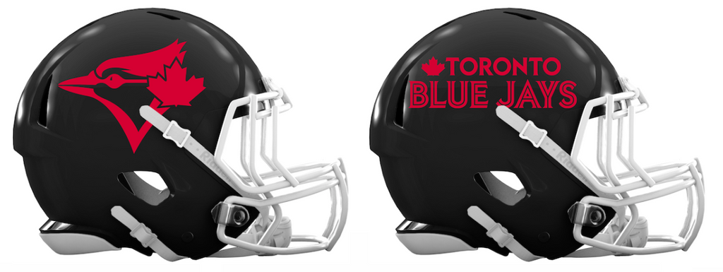 Toronto Blue Jays Custom Concept Black Mini Riddell Speed Football Helmet - SportsJewelryProShop