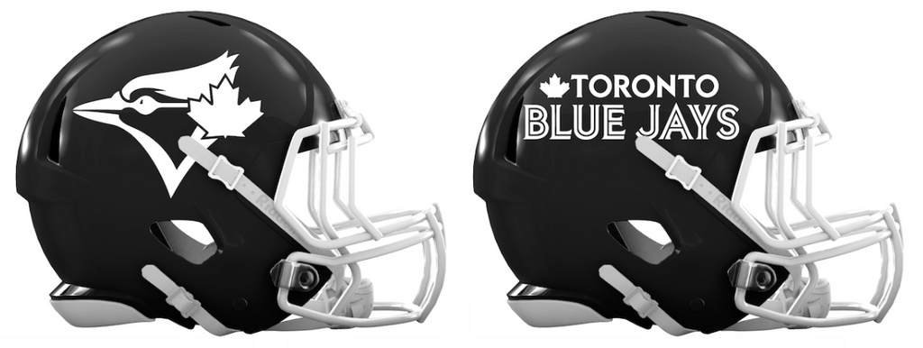Toronto Blue Jays Custom Concept Black Mini Riddell Speed Football Helmet - SportsJewelryProShop