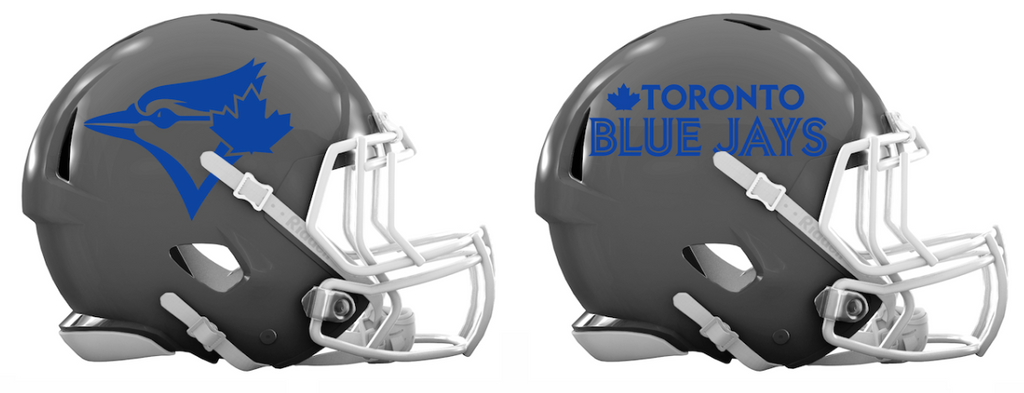 Toronto Blue Jays Custom Concept Gray Mini Riddell Speed Football Helmet - SportsJewelryProShop