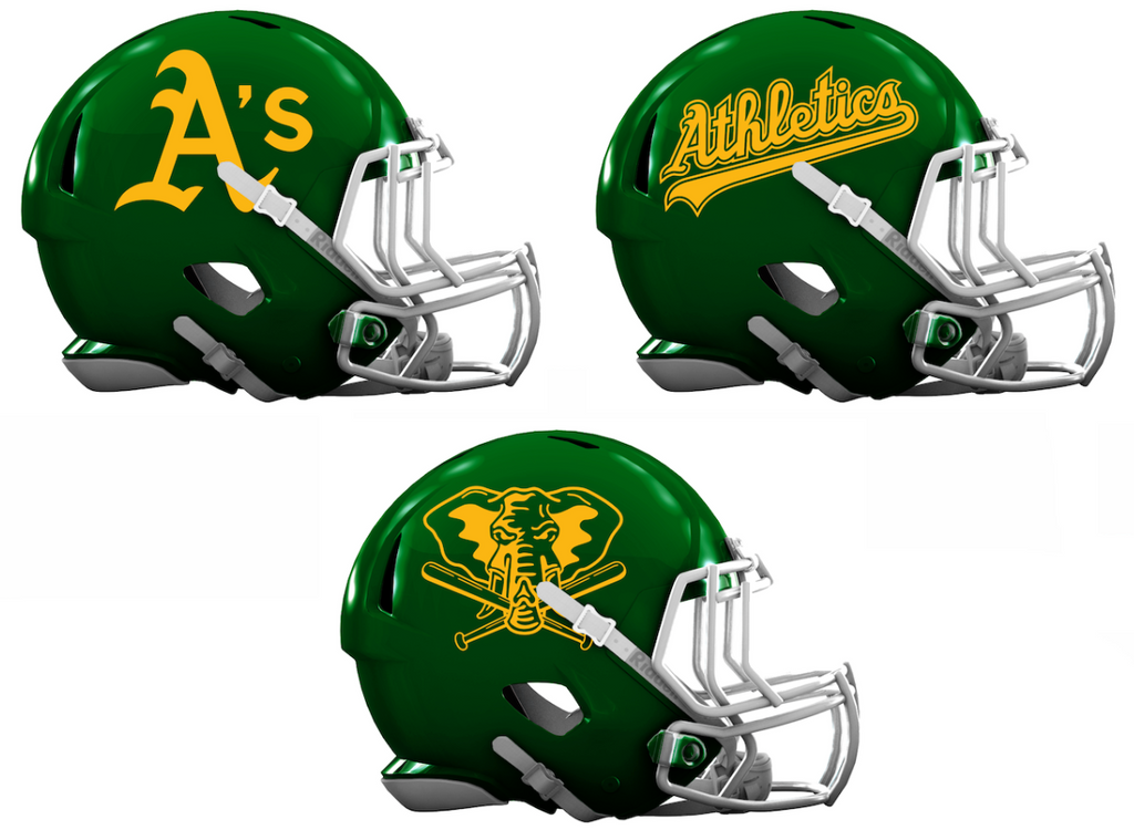 Oakland Athletics Custom Concept Green Mini Riddell Speed Football Helmet - SportsJewelryProShop