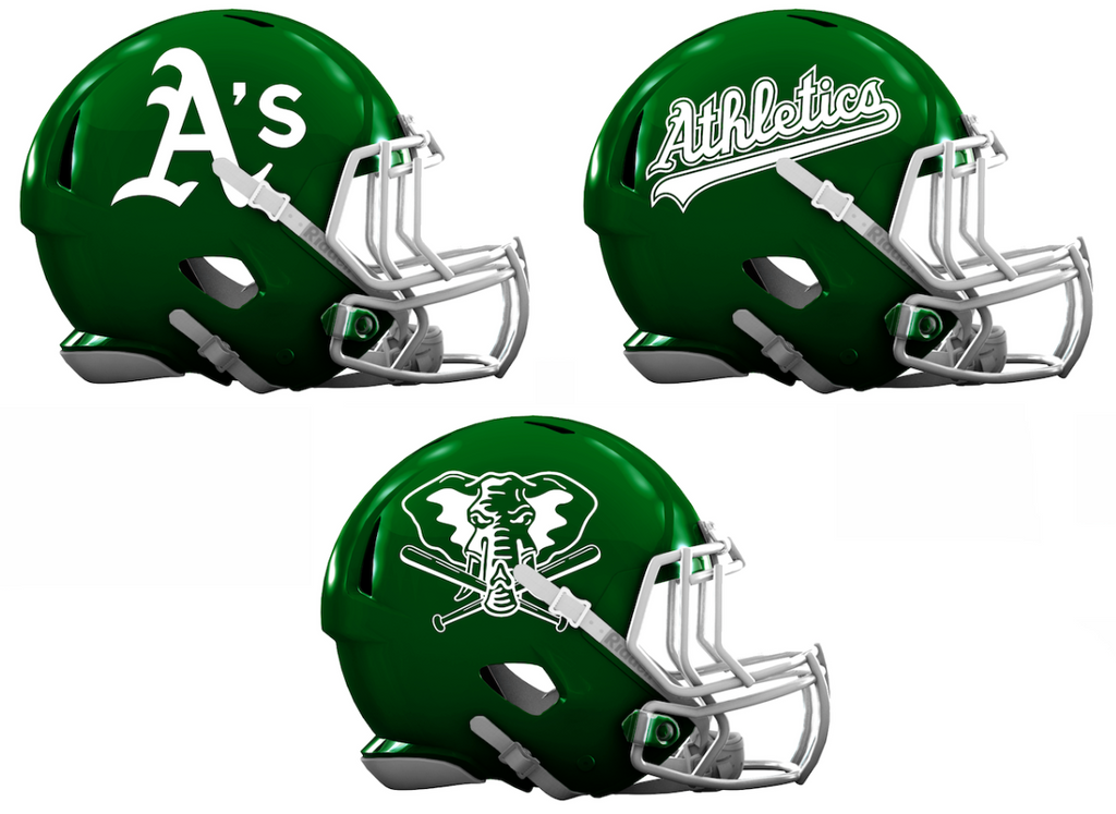 Oakland Athletics Custom Concept Green Mini Riddell Speed Football Helmet - SportsJewelryProShop
