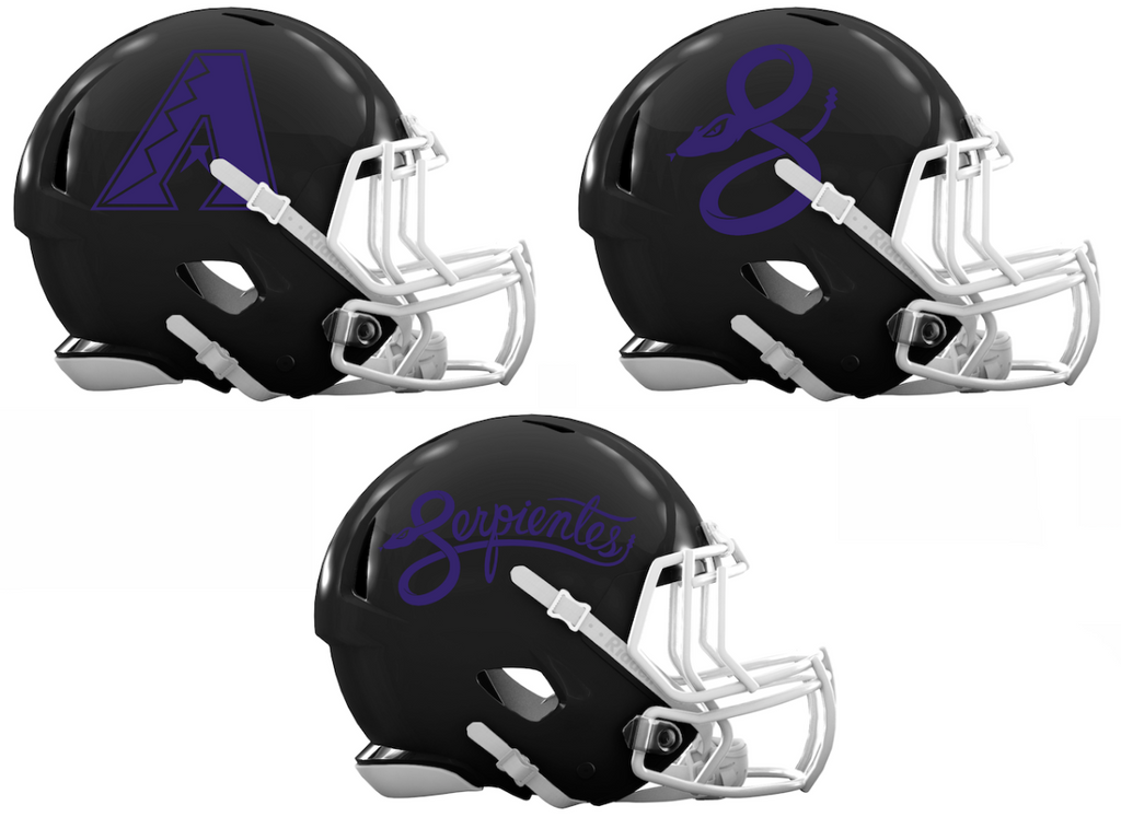 Arizona Diamondbacks City Connect Custom Concept Black Mini Riddell Speed Football Helmet