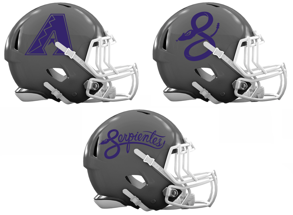 Arizona Diamondbacks City Connect Custom Concept Gray Mini Riddell Speed Football Helmet