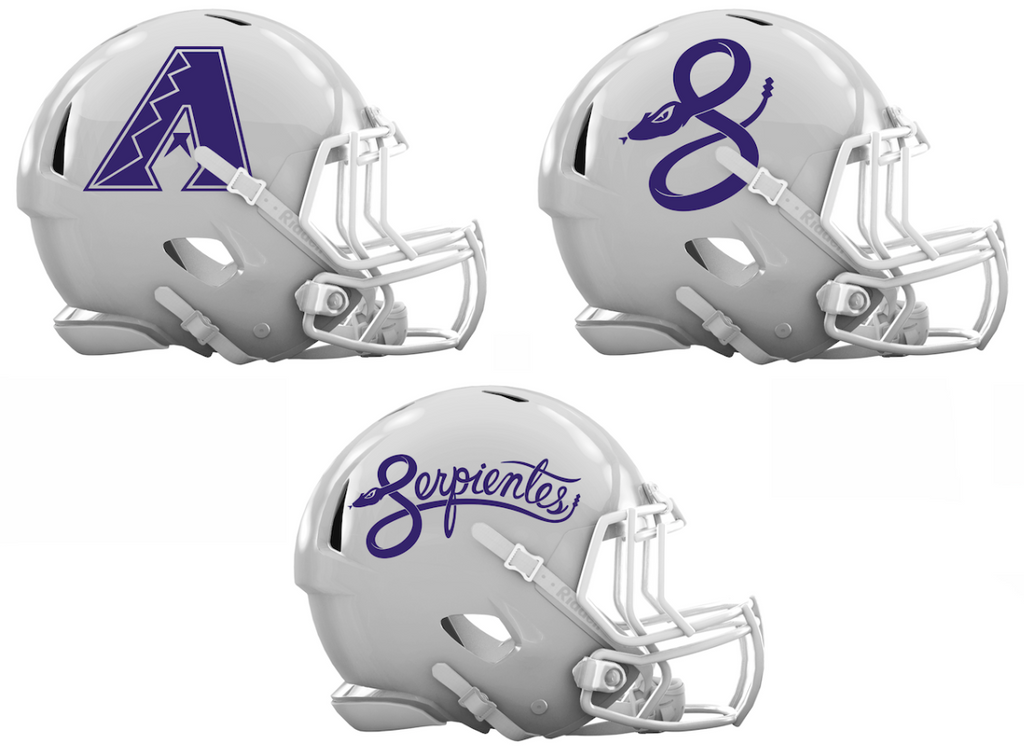 Arizona Diamondbacks City Connect Custom Concept White Mini Riddell Speed Football Helmet