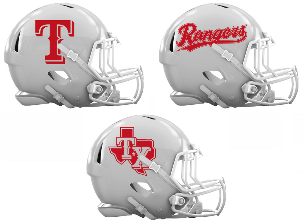 Texas Rangers Custom Concept White Mini Riddell Speed Football Helmet - SportsJewelryProShop