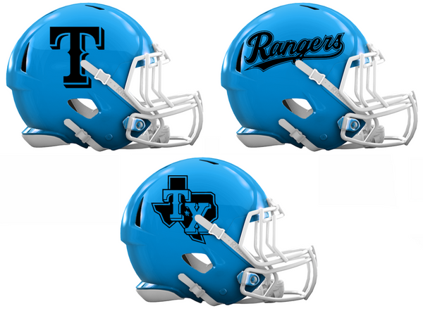 Texas Rangers Custom Concept Light Blue Mini Speed Football Helmet ...