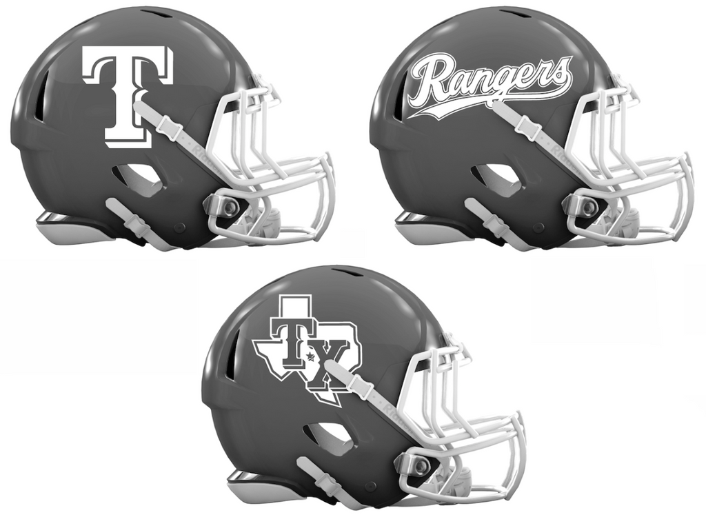 Texas Rangers Custom Concept Gray Mini Riddell Speed Football Helmet - SportsJewelryProShop