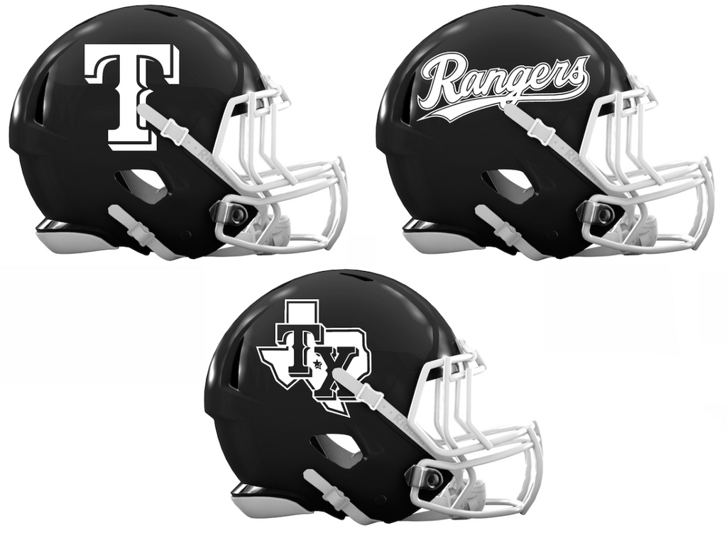 Texas Rangers Custom Concept Black Mini Riddell Speed Football Helmet - SportsJewelryProShop