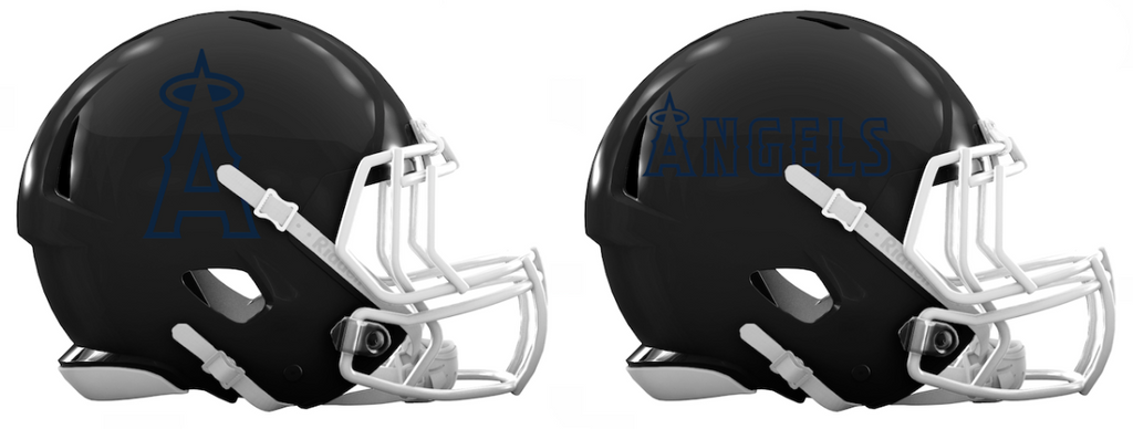 Los Angeles Angels Custom Concept Black Mini Riddell Speed Football Helmet - SportsJewelryProShop