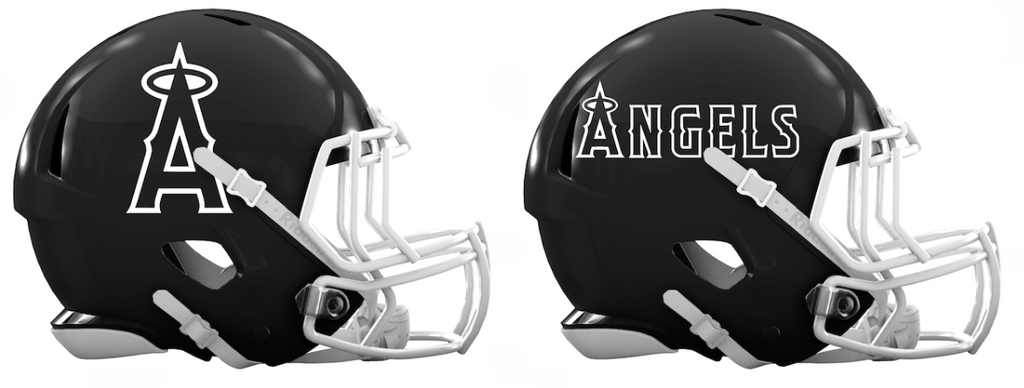 Los Angeles Angels Custom Concept Black Mini Riddell Speed Football Helmet - SportsJewelryProShop