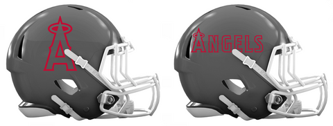 Los Angeles Angels Custom Concept Gray Mini Riddell Speed Football Helmet - SportsJewelryProShop
