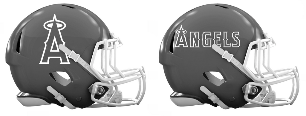 Los Angeles Angels Custom Concept Gray Mini Riddell Speed Football Helmet - SportsJewelryProShop