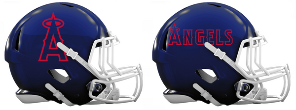 Los Angeles Angels Custom Concept Navy Blue Mini Riddell Speed Football Helmet - SportsJewelryProShop