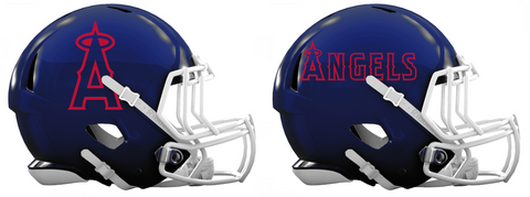 Los Angeles Angels Custom Concept Navy Blue Mini Riddell Speed Football Helmet - SportsJewelryProShop