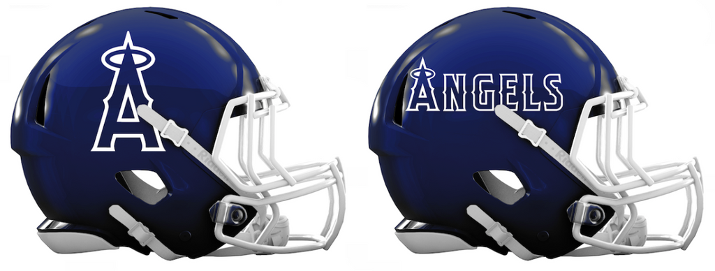 Los Angeles Angels Custom Concept Navy Blue Mini Riddell Speed Football Helmet - SportsJewelryProShop
