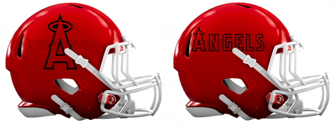 Los Angeles Angels Custom Concept Red Mini Riddell Speed Football Helmet - SportsJewelryProShop