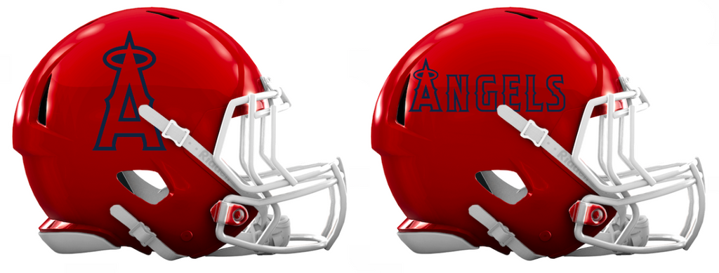 Los Angeles Angels Custom Concept Red Mini Riddell Speed Football Helmet - SportsJewelryProShop