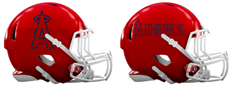 Los Angeles Angels Custom Concept Red Mini Riddell Speed Football Helmet - SportsJewelryProShop