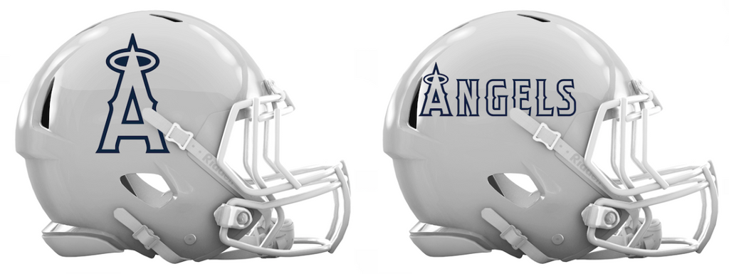 Los Angeles Angels Custom Concept White Mini Riddell Speed Football Helmet - SportsJewelryProShop