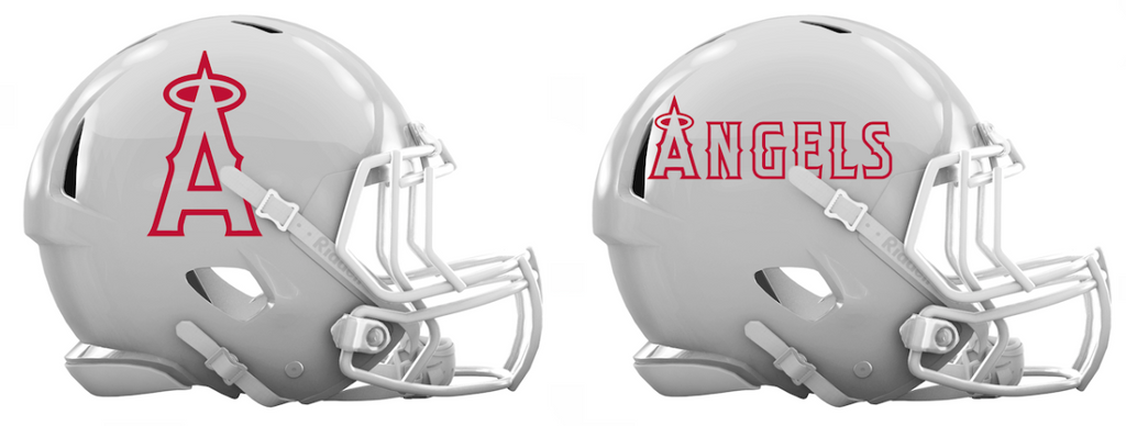 Los Angeles Angels Custom Concept White Mini Riddell Speed Football Helmet - SportsJewelryProShop