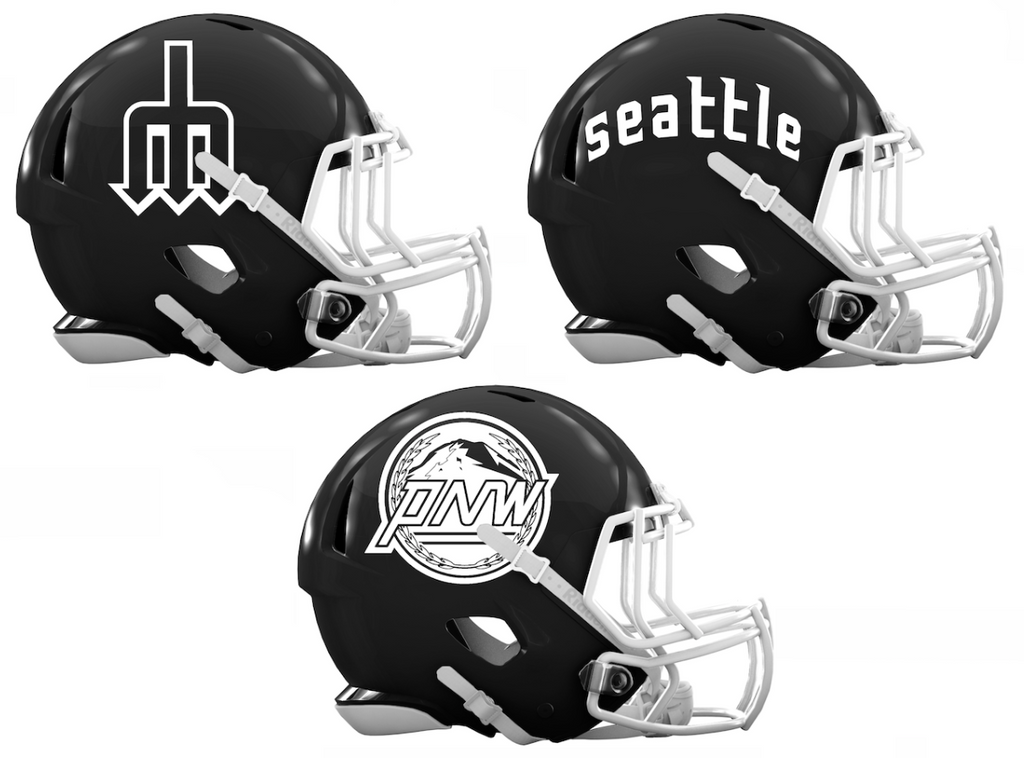 Seattle Mariners City Connect Custom Concept Black Mini Riddell Speed Football Helmet - SportsJewelryProShop