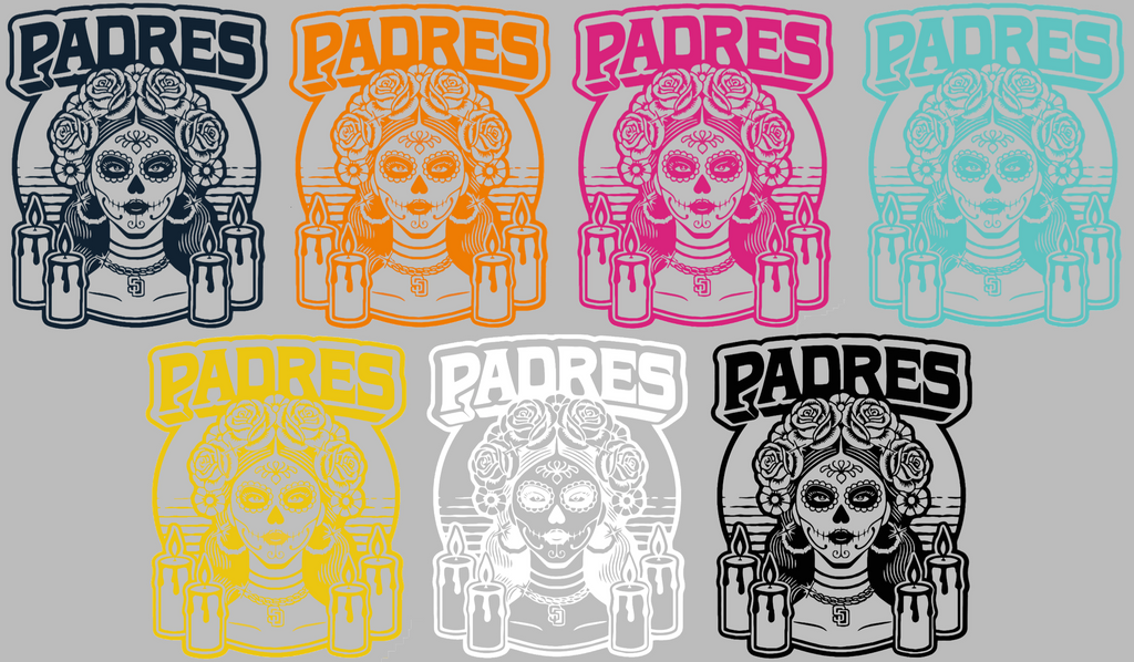 San Diego Padres City Connect 2.0 La Catrina Logo Premium DieCut Vinyl Decal PICK COLOR & SIZE