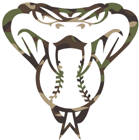 Arizona Diamondbacks Woodland Camo Camouflage Snake Head Logo Premium DieCut Vinyl Decal PICK SIZE