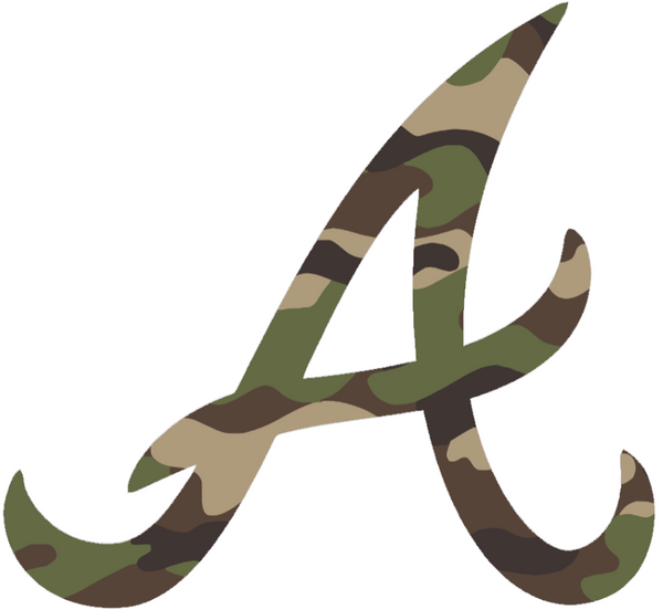 Atlanta Braves Woodland Camo Camouflage Team Logo Vinyl Decal PICK SIZE