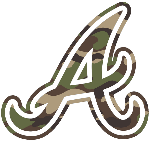 Atlanta Braves Woodland Camo Camouflage Alternate Logo Vinyl Decal PICK SIZE