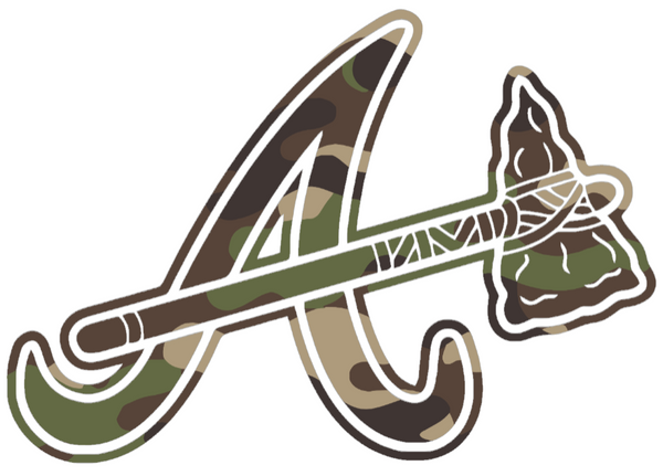 Atlanta Braves Woodland Camo Camouflage Alternate Logo Vinyl Decal PICK SIZE