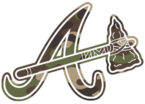 Atlanta Braves Woodland Camo Camouflage Alternate Logo Vinyl Decal PICK SIZE