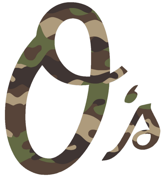 Baltimore Orioles Woodland Camo Camouflage Team Logo Premium DieCut Vinyl Decal PICK SIZE