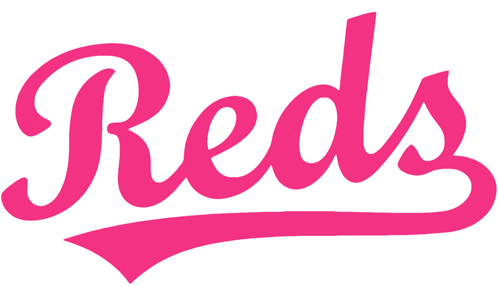 Cincinnati Reds HOT PINK Team Name Logo Premium DieCut Vinyl Decal PICK SIZE