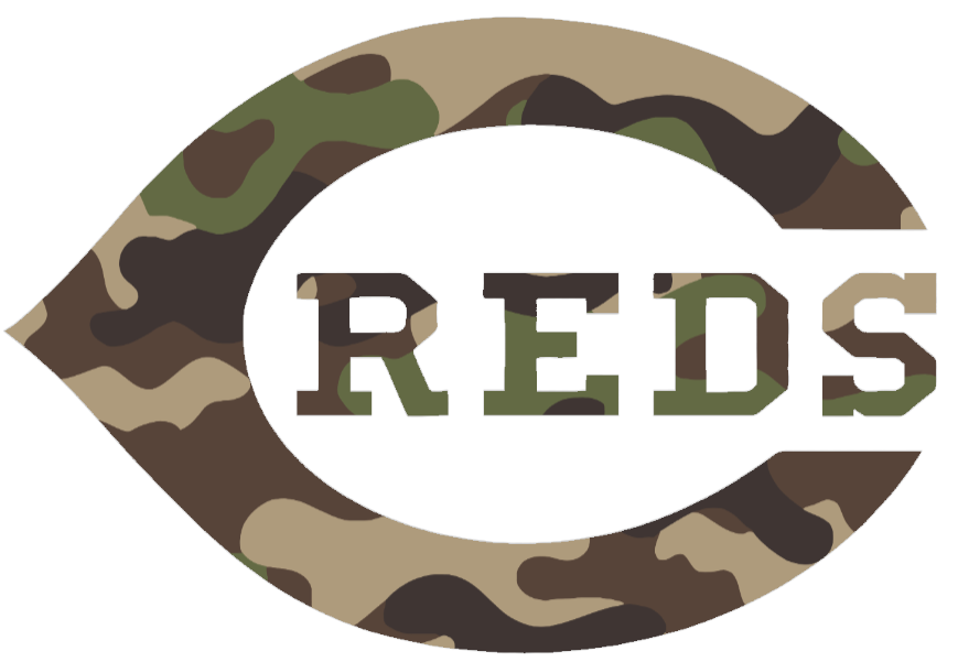 Cincinnati Reds Woodland Camo Camouflage Team Logo Premium DieCut Vinyl Decal PICK SIZE