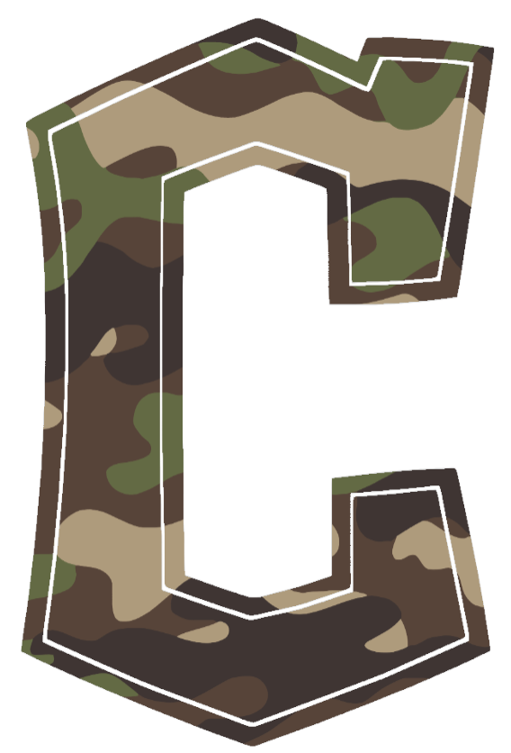 Cleveland Guardians Woodland Camo Camouflage C Logo Premium DieCut Vinyl Decal PICK SIZE