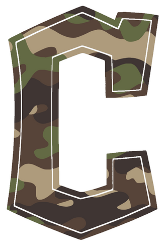 Cleveland Guardians Woodland Camo Camouflage C Logo Premium DieCut Vinyl Decal PICK SIZE