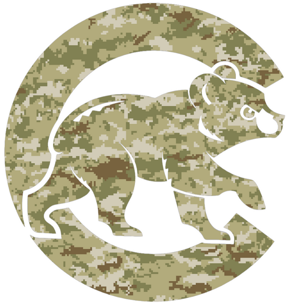 Chicago Cubs Salute to Service Alternate Logo Camouflage Camo Vinyl Decal PICK SIZE