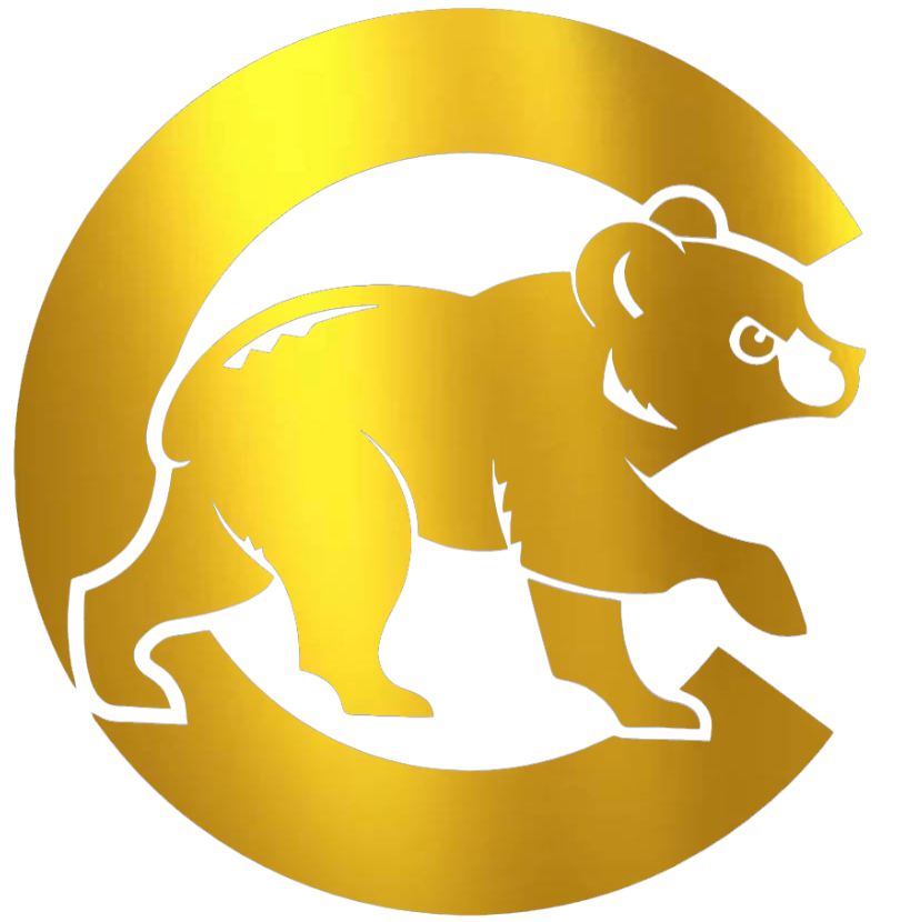 Chicago Cubs GOLD CHROME MIRROR Alternate Logo Premium DieCut Vinyl Decal PICK SIZE