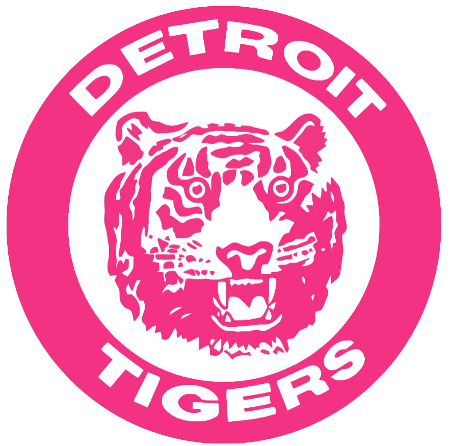 Detroit Tigers Hot Pink Retro Throwback 1960s-1990s Logo Premium DieCut Vinyl Decal PICK SIZE