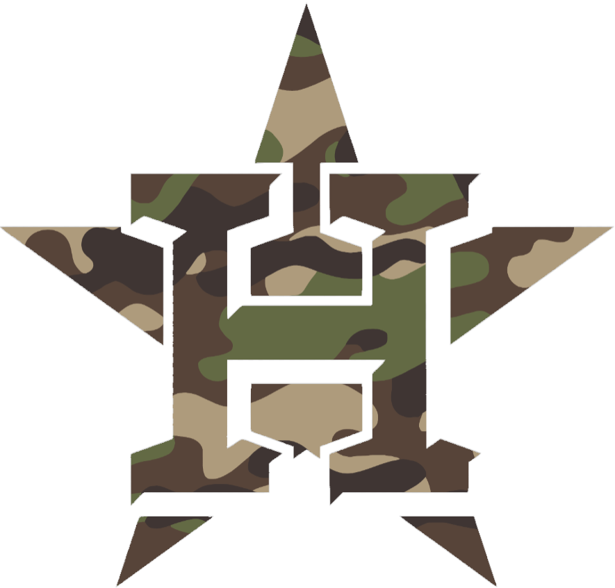 Houston Astros Woodland Camo Camouflage Team Logo Premium DieCut Vinyl Decal PICK SIZE