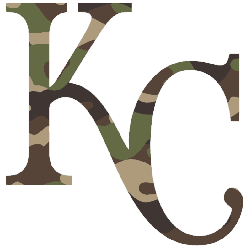 Kansas City Royals Woodland Camo Camouflage KC Logo Premium DieCut Vinyl Decal PICK SIZE