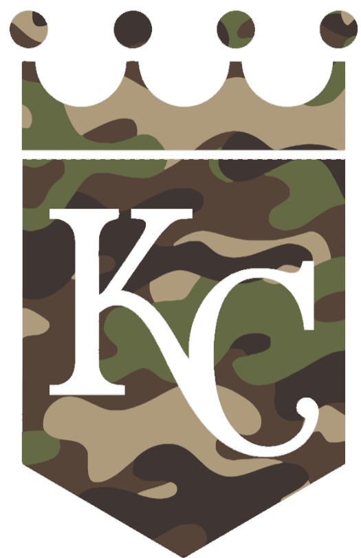 Kansas City Royals Woodland Camo Camouflage Team Logo Premium DieCut Vinyl Decal PICK SIZE