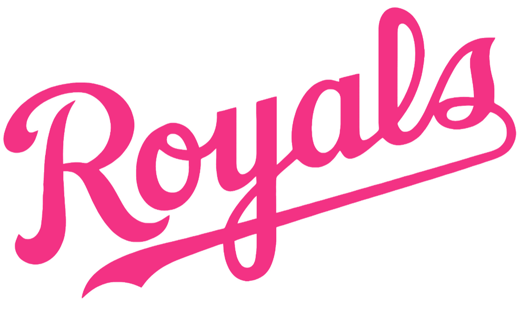 Kansas City Royals Hot Pink Team Name Logo Premium DieCut Vinyl Decal PICK SIZE