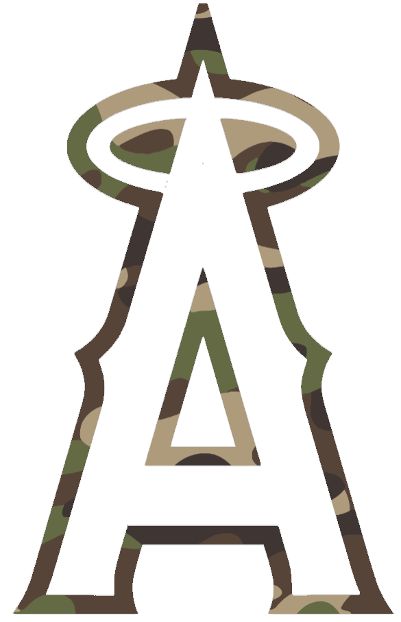 Los Angeles Angels Woodland Camo Camouflage Team Logo Premium DieCut Vinyl Decal PICK SIZE