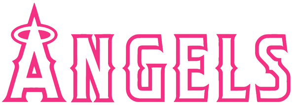 Los Angeles Angels Hot Pink Team Name Logo Premium DieCut Vinyl Decal PICK SIZE
