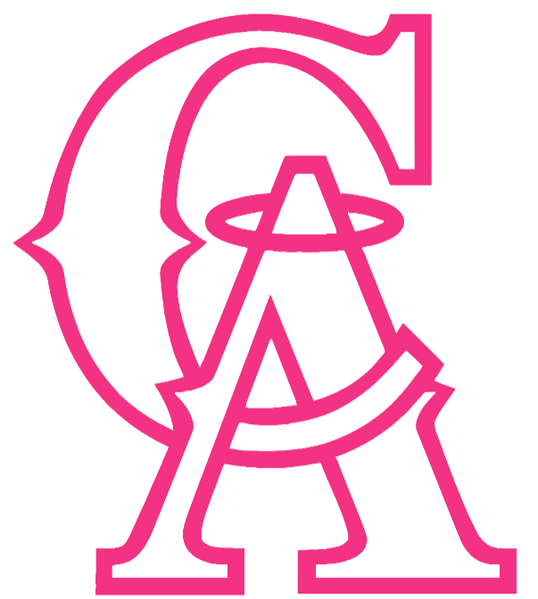 Los Angeles Angels Hot Pink Retro Throwback 1990s Team Logo Premium DieCut Vinyl Decal PICK SIZE