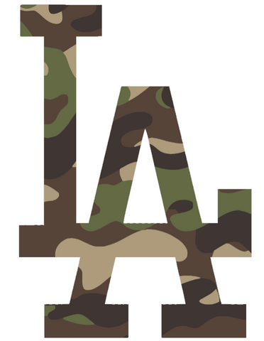 Los Angeles Dodgers Woodland Camo Camouflage Team Logo Premium DieCut Vinyl Decal PICK SIZE