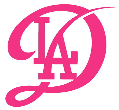Los Angeles Dodgers Hot Pink City Connect Team Logo Premium DieCut Vinyl Decal PICK SIZE